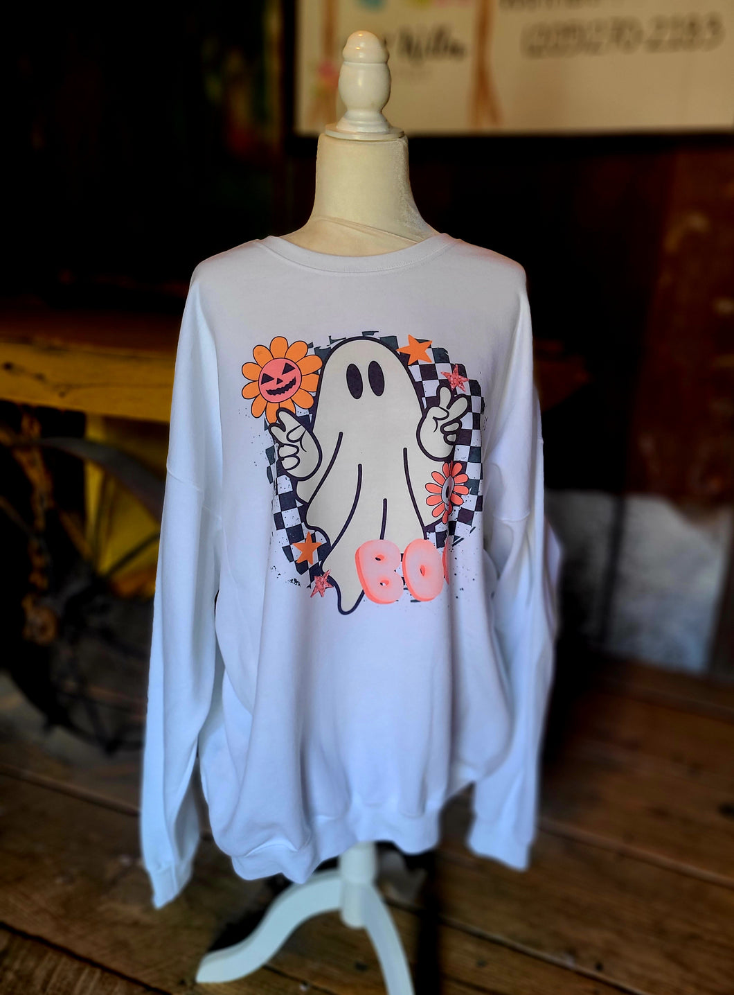 Ghost checkerboard Halloween shirt