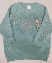 Load image into Gallery viewer, Monogrammed sweater- Infant toddler name sweatshirt
