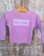 Load image into Gallery viewer, Monogrammed sweater- Infant toddler name sweatshirt
