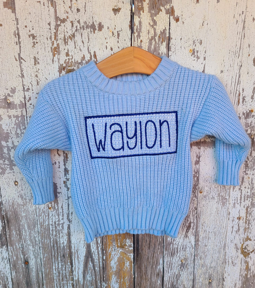 Monogrammed sweater- Infant toddler name sweatshirt