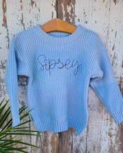 Load image into Gallery viewer, Monogrammed sweater- Infant toddler name sweatshirt
