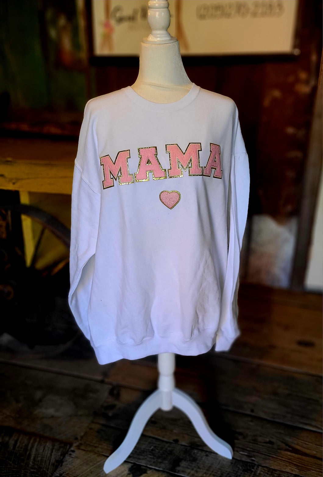 Mama shirt- Chenille Patch shirt -Any name/colors