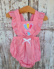 Load image into Gallery viewer, Monogram Pink Bubble Romper
